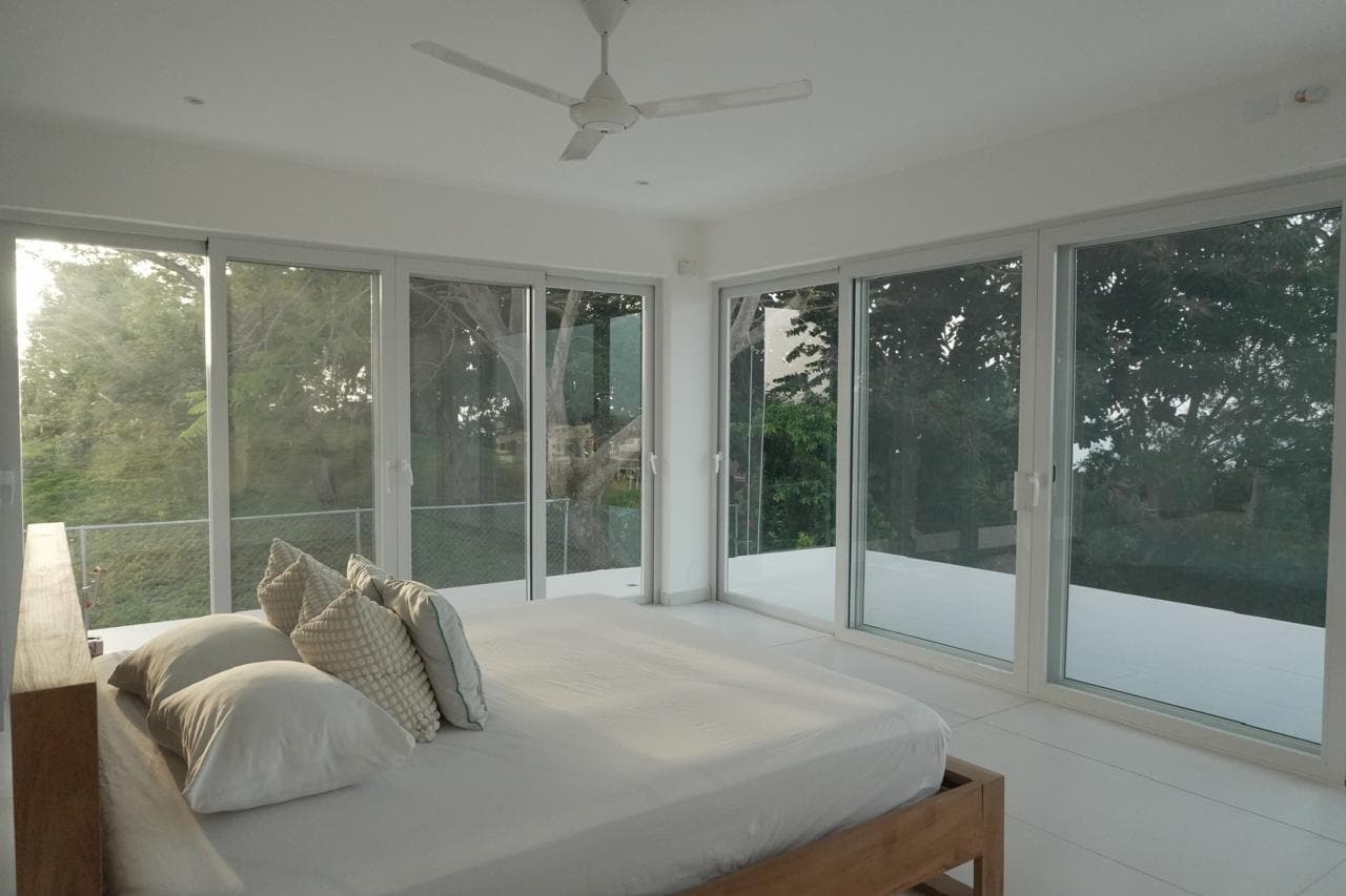 Bedroom with panoramic windows